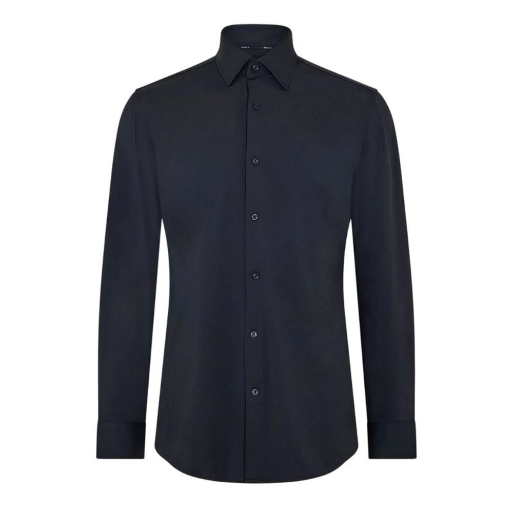 Boss Mens P-Hank Oxford Kent Collar Long-Sleeved Shirt / Black